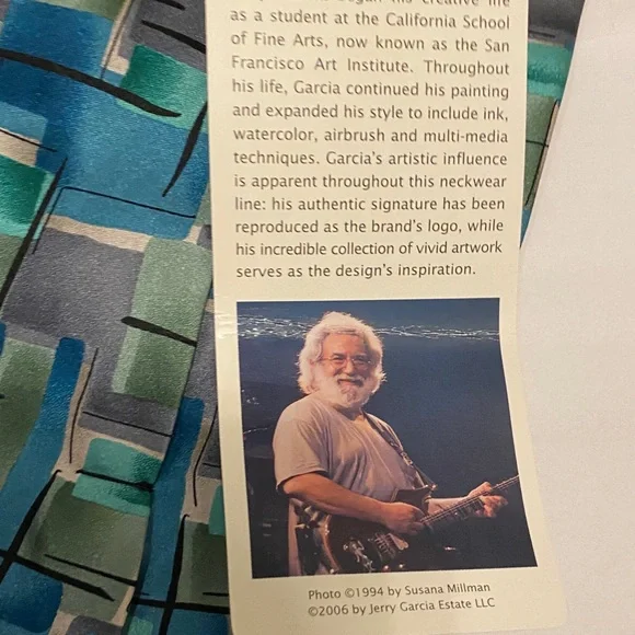 J. Garcia Abstract Blue and Green Tie - Picture 3 of 6